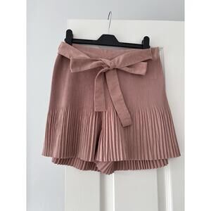 Pink Cord Pleated Shorts. Zara. Size XS